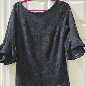 Lilly Pultizer LuLu Black Lace Top